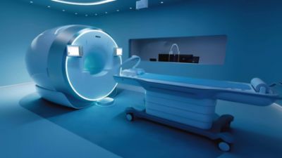 Philips BlueSeal Horizon MRI system in ambient blue clinical suite