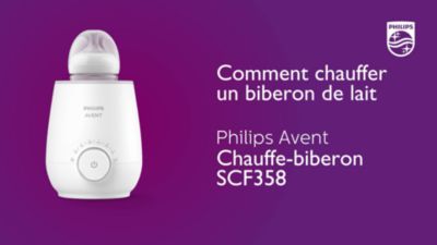Comment réchauffer un biberon de lait avec le chauffe-biberon Philips Avent SCF358