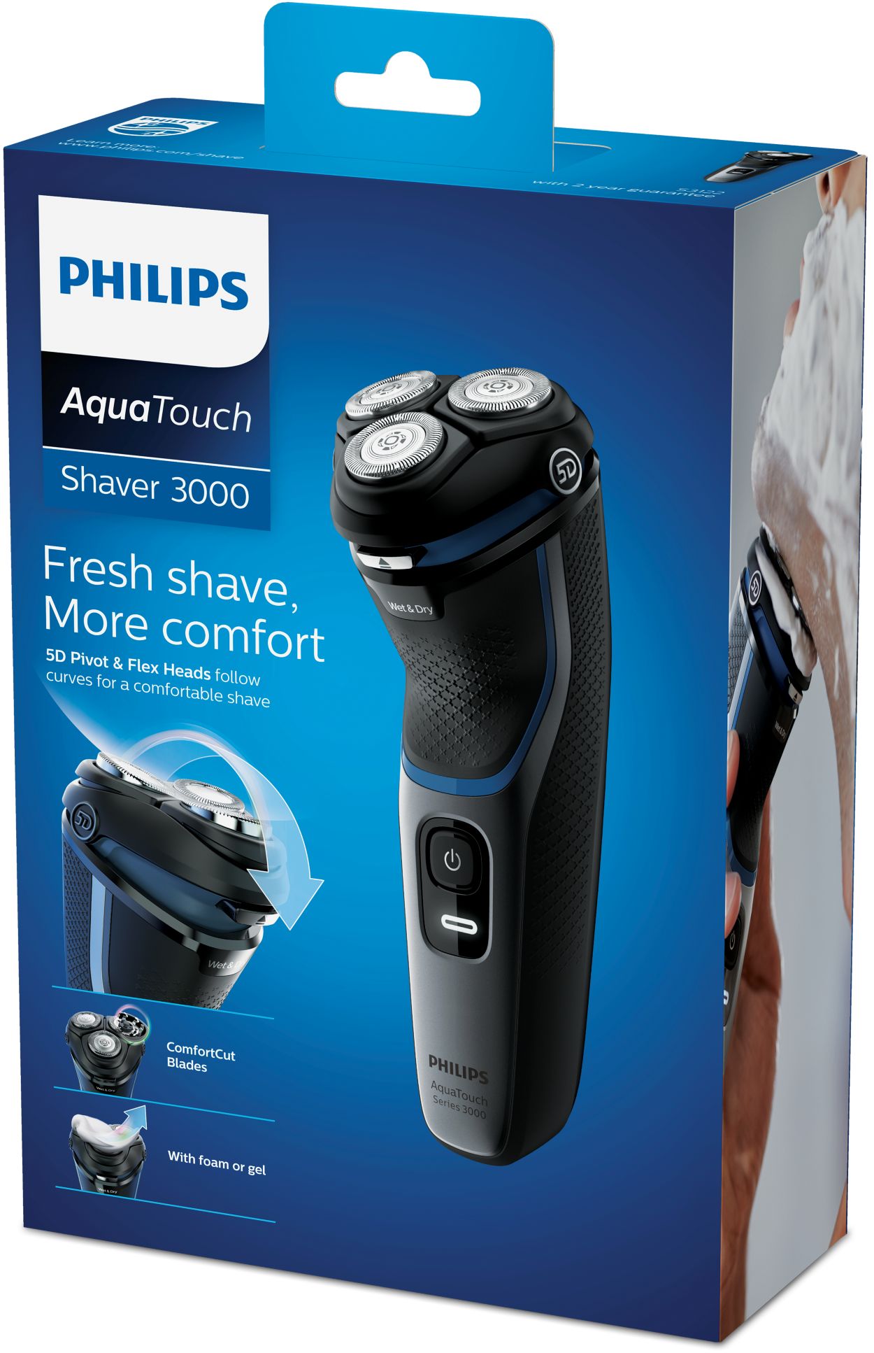 Philips Series 3000 S3242/12 Wet & Dry Electric Shaver with 5D Flex & Pivot  Heads