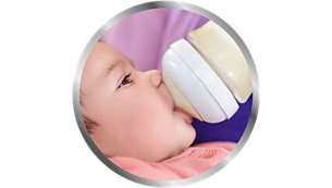 Menempel pada mulut bayi secara alami berkat dot lebar seperti payudara