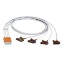 Cbl 4 lead set Shielded Grabber AAMI, OR ECG patient cable set, chest, orange-colored head Lead Set