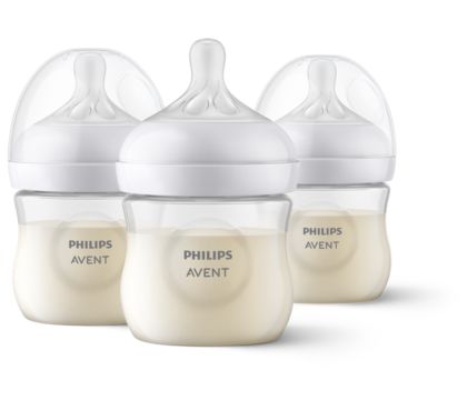 Philips Avent Natural Baby Bottle With Natural Response Nipple, Clear, 4oz,  3 pack, SCY900/03 : : Baby