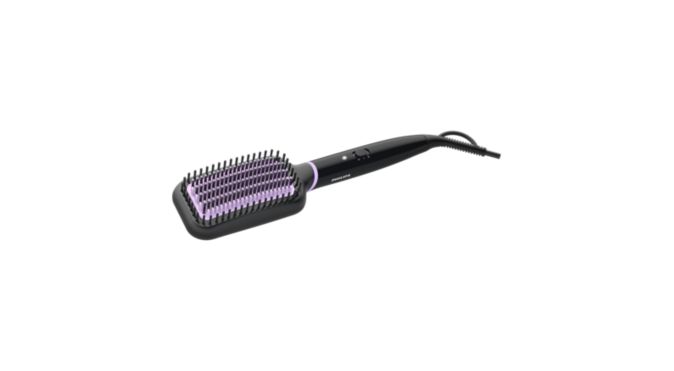 Heated straightening brush