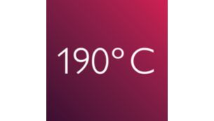 Temperatura a 190 °C per una piega che dura a lungo