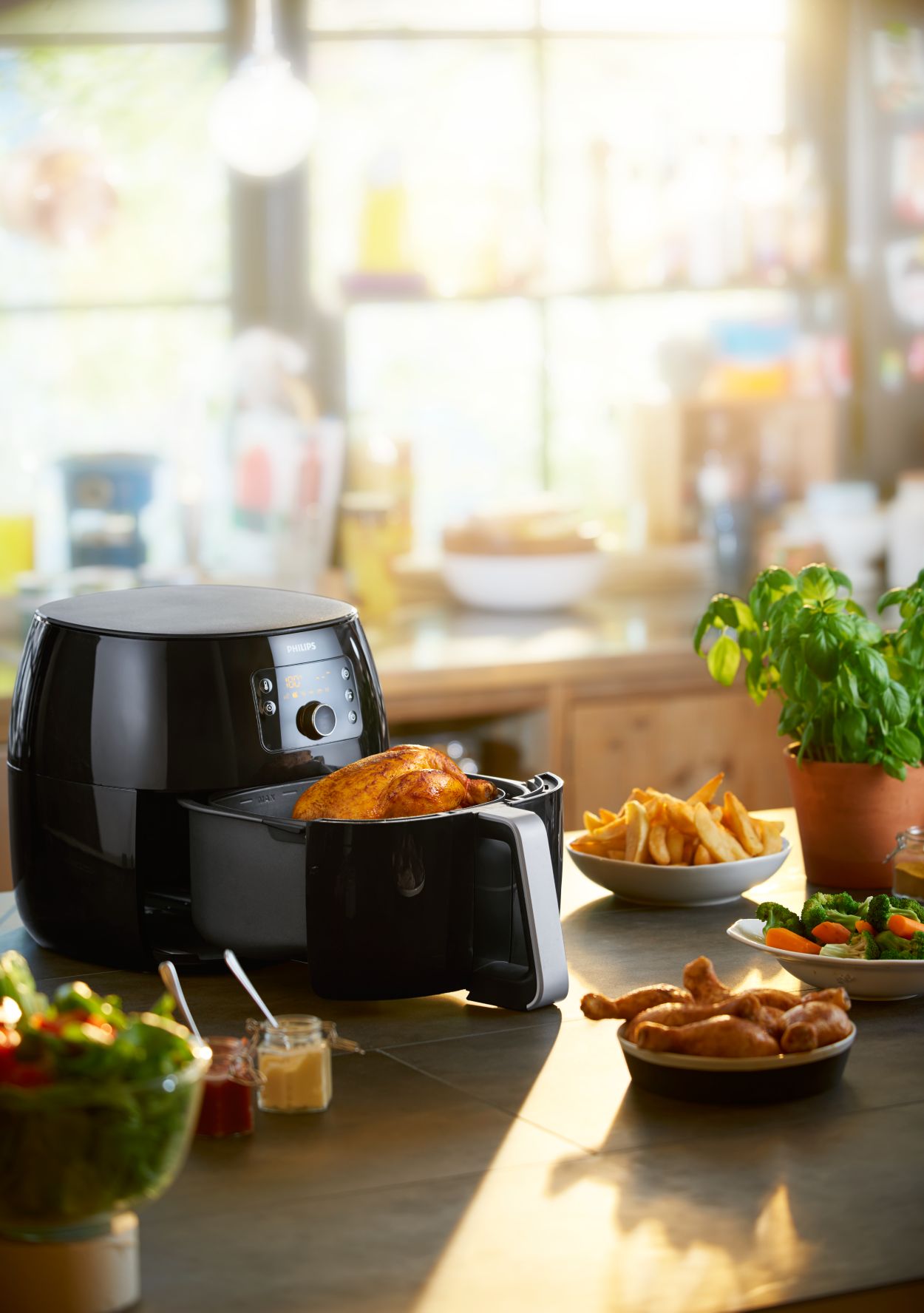  Philips Premium Airfryer XXL with Fat Removal Technology,  3lb/7qt, Black, HD9650/96 + Snack Master Accessory Kit with Snack Cover and  Silicone Tongs for Philips Airfryer XXL models : Home & Kitchen