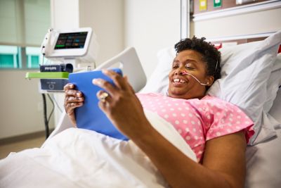 Patient with Nasal Alar SpO₂ Sensor