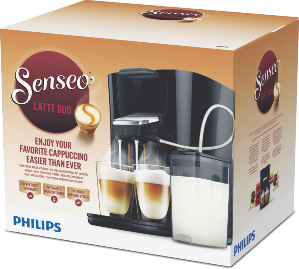 Philips Cafetera Senseo Latte Duo con leche Sistema hd6574/20, 1.0 l, 2650  W, Plata