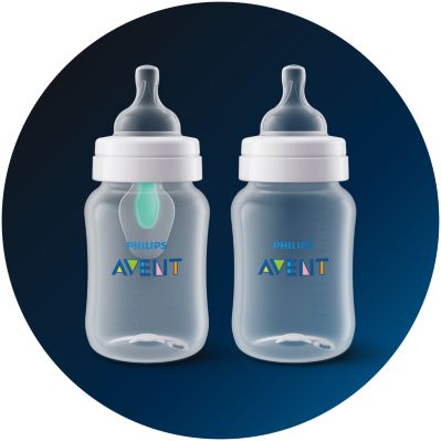 Philips Avent Anti-Colic Baby Bottle with Airfree Vent, Clear, 9oz