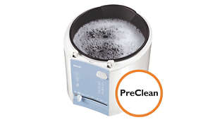 A função PreClean permite-lhe mergulhar a cuba interior em água quente