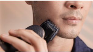 Click-on beard styler with 5 length settings