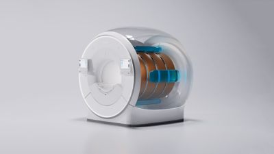 MRI-system med modern design och gränssnittsskärmar