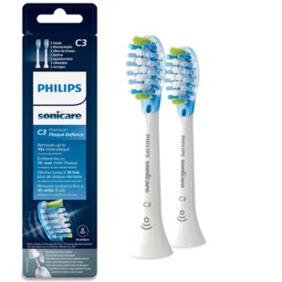 Sonicare C3 Premium Plaque Defence 2x Weiße Bürstenköpfe für Schallzahnbürste