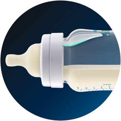 Nipple stays full of milk, even when bottle is horizontal