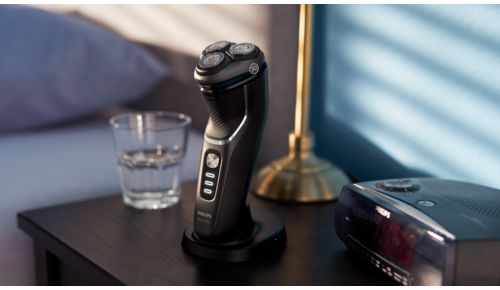 Charging stand keeps the shaver stored, charged and ready