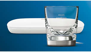 Luxusný pohár s integrovanou nabíjačkou a cestovné puzdro
