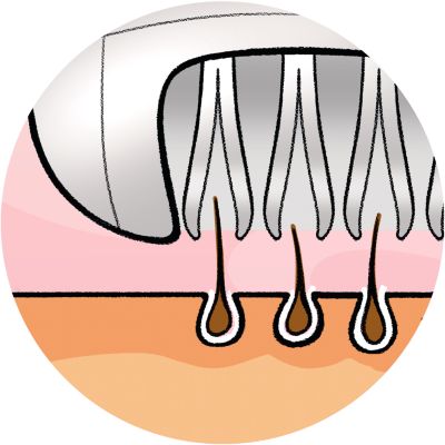 Corta até os pelos mais curtos (0,5 mm)