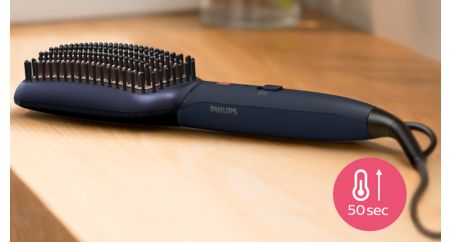 Electric hair brush outlet straightener