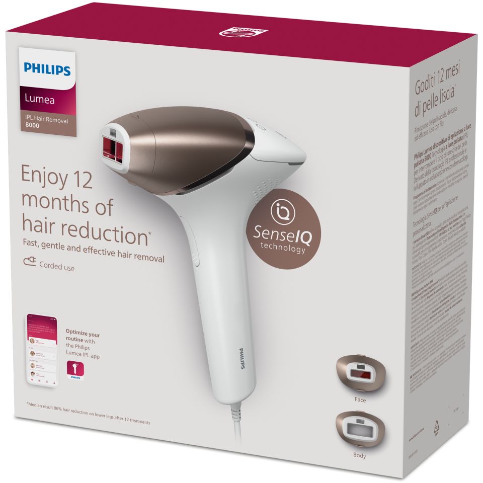 Philips Lumea IPL 8000 Series IPL Hair removal device with SenseIQ, BR