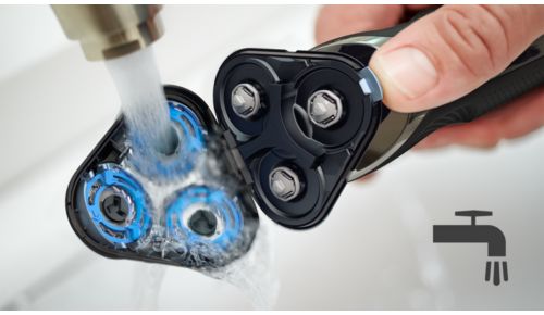 Shaver can be rinsed clean under the tap