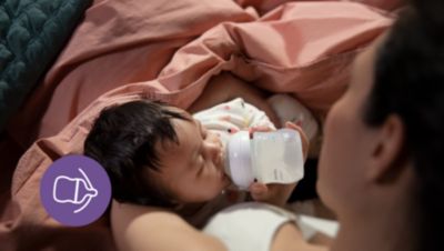 Teat releases milk when baby actively drinks