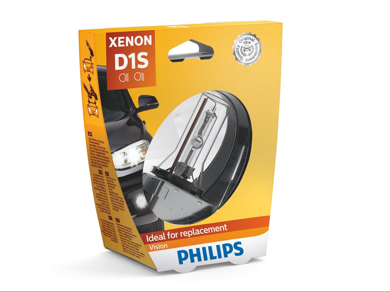 Philips D1S Standard Xenon HID Headlight Bulb, 1 Pack : : Car &  Motorbike