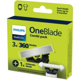 OneBlade Kombinált csomag: 3 db 360 + 1 db Skin Protect penge