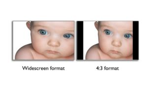 One-touch format switching between wide and 4:3 ratios