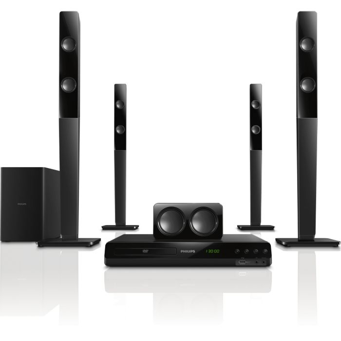 Powerful surround sound from compact speakers