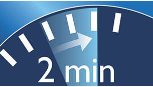 Le minuteur de 2 minutes vous aide à respecter la durée de brossage recommandée
