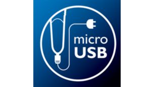 Micro-USB interface offering flexible charging options