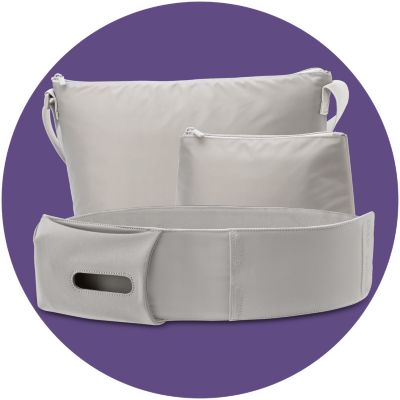 Pumping belt, travel bag and pouch