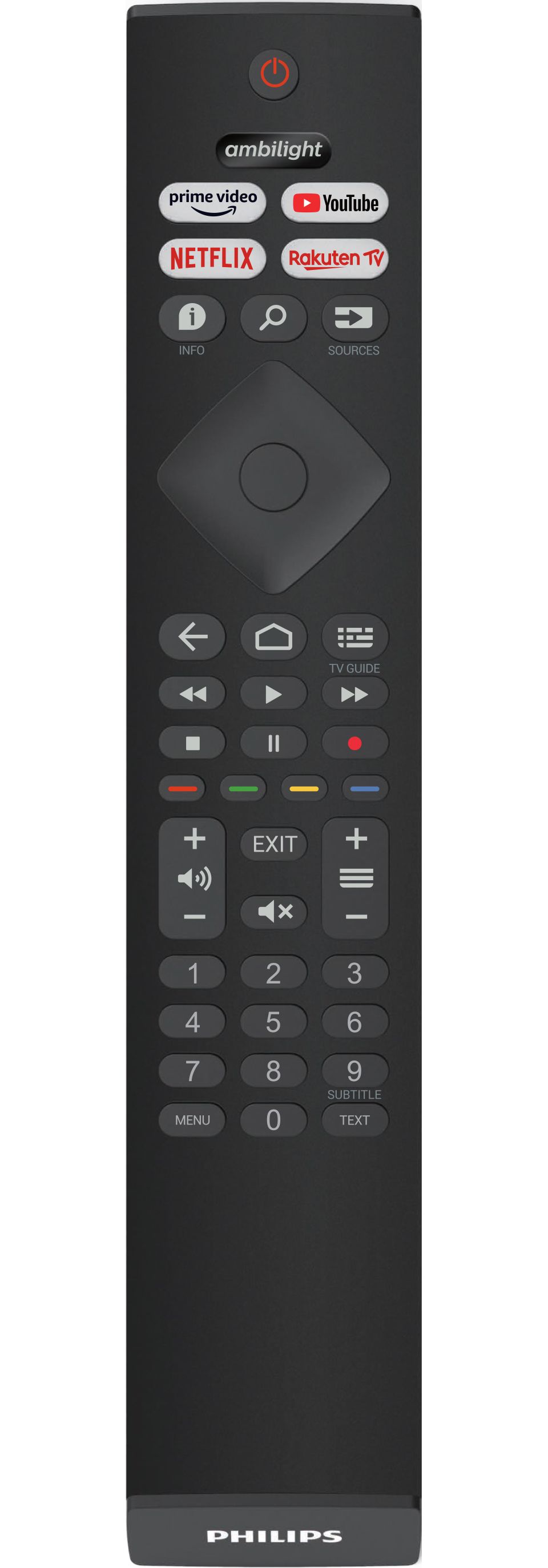 Télécommande de remplacement - tv philips -prête à l'emploi - bouton  ambilight / bouton netflix