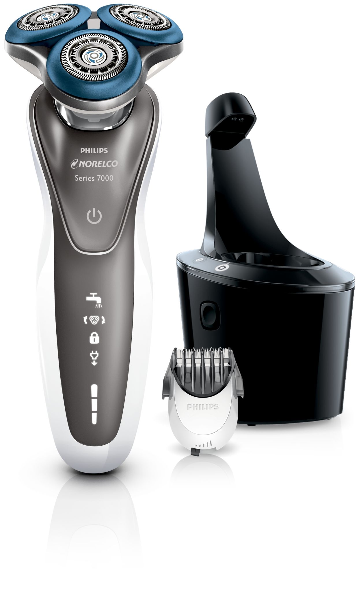  Philips Norelco Shaver 7700 Series 7000 S7782 - Afeitadora  eléctrica para hombre en seco y húmedo con sensor de cabello inteligente y  sensor de control de movimiento (sin caja) : Belleza