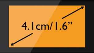 Easy to read 4.1 cm (1.6") display with amber backlight