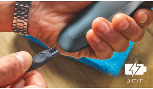 The 5-minute power boost is enough for a single shave