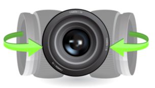 Camera rotation for front or rear scenes