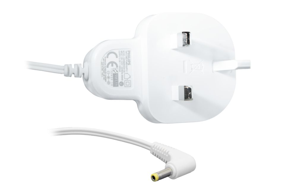 Connects your baby monitor to a mains plug socket