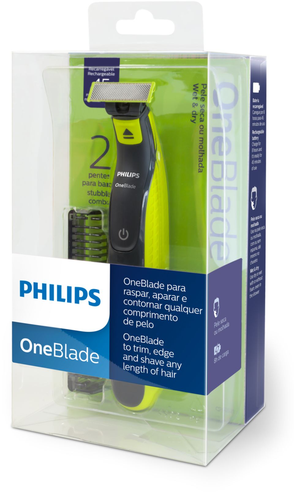 Afeitadora Philips One Blade QP-2521/10 3 en 1 Recargable Bivolt