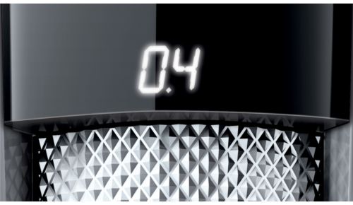 Il display LED mostra l'impostazione di lunghezza scelta