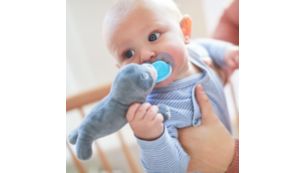Helps you and your baby find the soother