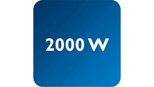 Potência até 2000 W permitindo uma saída de vapor elevada e contínua.