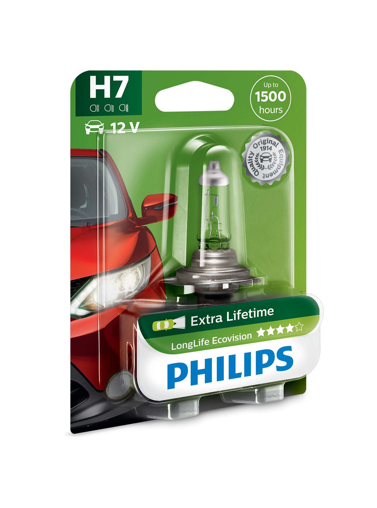 Lampadina Philips H1 LongLife EcoVision 12V 55W - EuroBikes