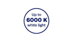 6000 Kelvin color temperature for crisp white light