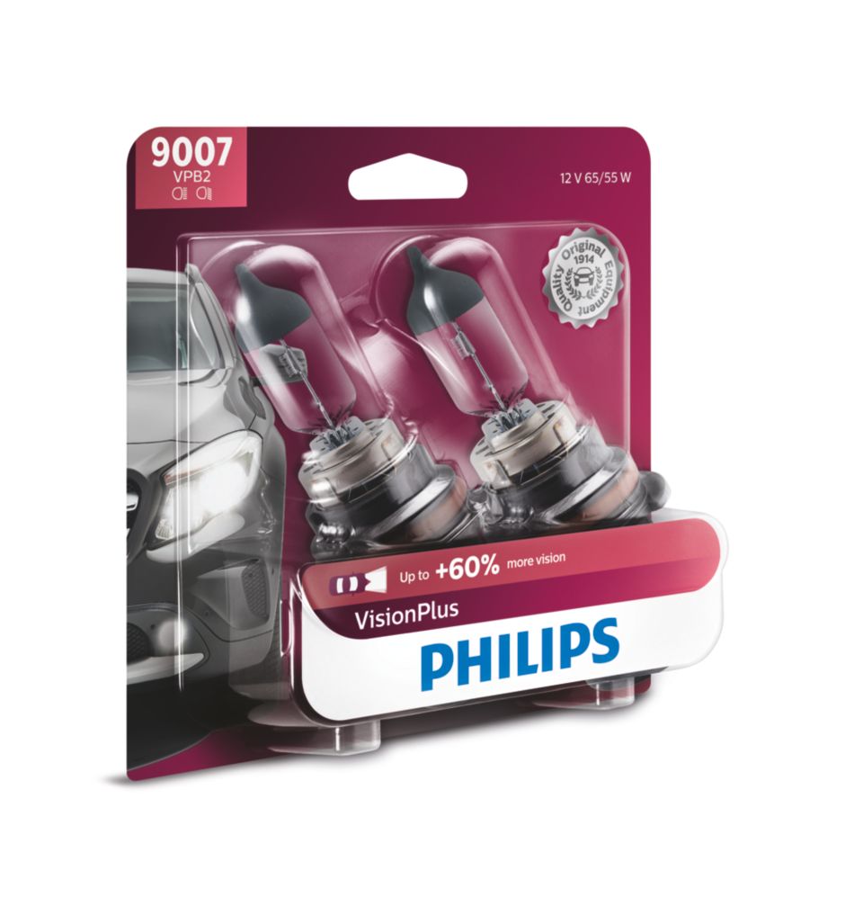 Philips H7 VisionPlus Upgrade Headlight Bulb with up to 60% More Vision, 1  Pack