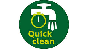 QuickClean és minden kivehető alkatrész tisztítható mosogatógépben