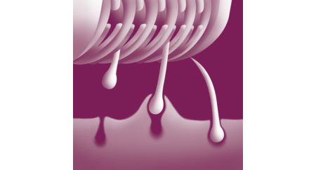 Gentle tweezing discs remove hairs without pulling the skin