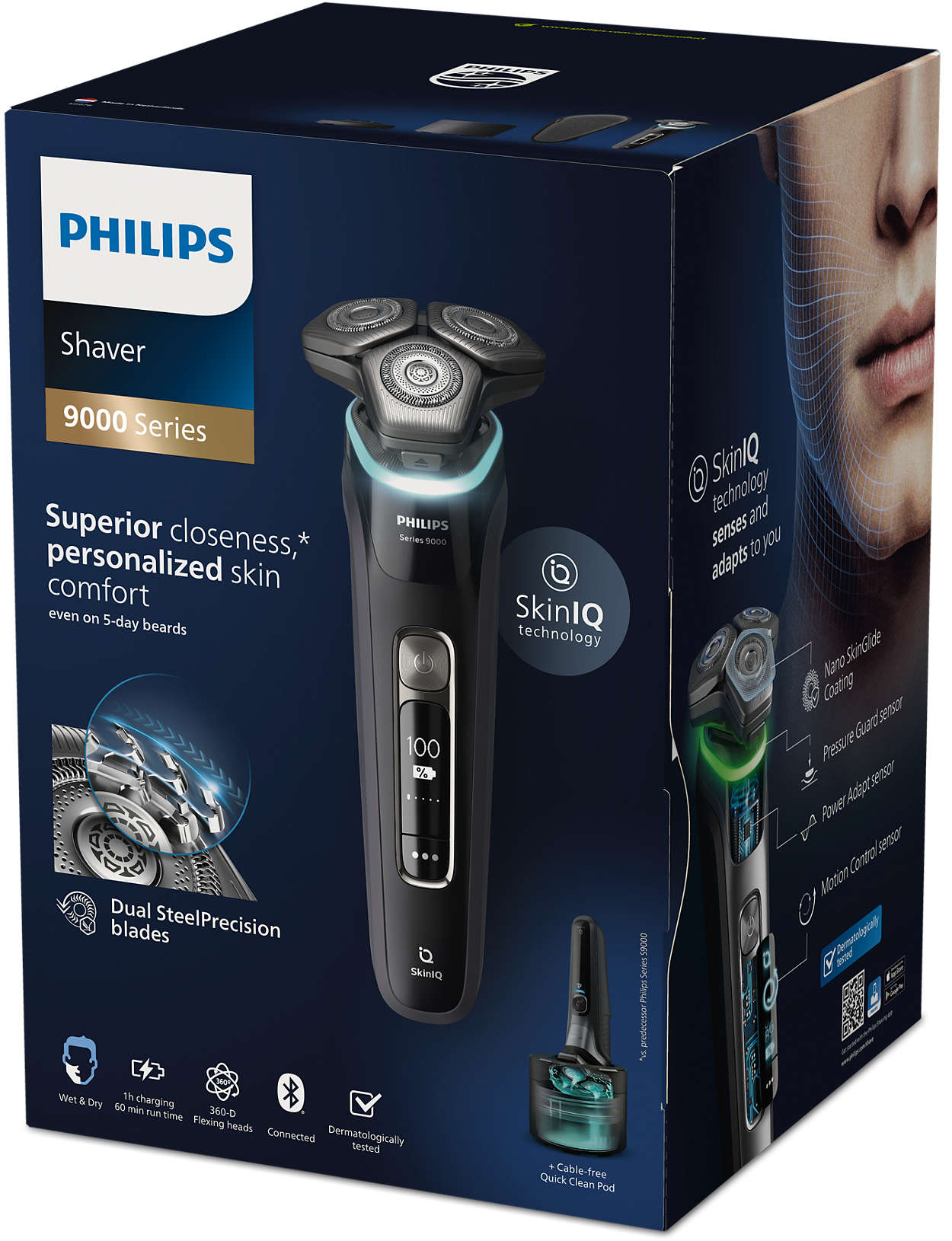 | Trockenrasierer und Philips mit 9000 SkinIQ Shaver S9976/ series 55 Nass- Elektrischer