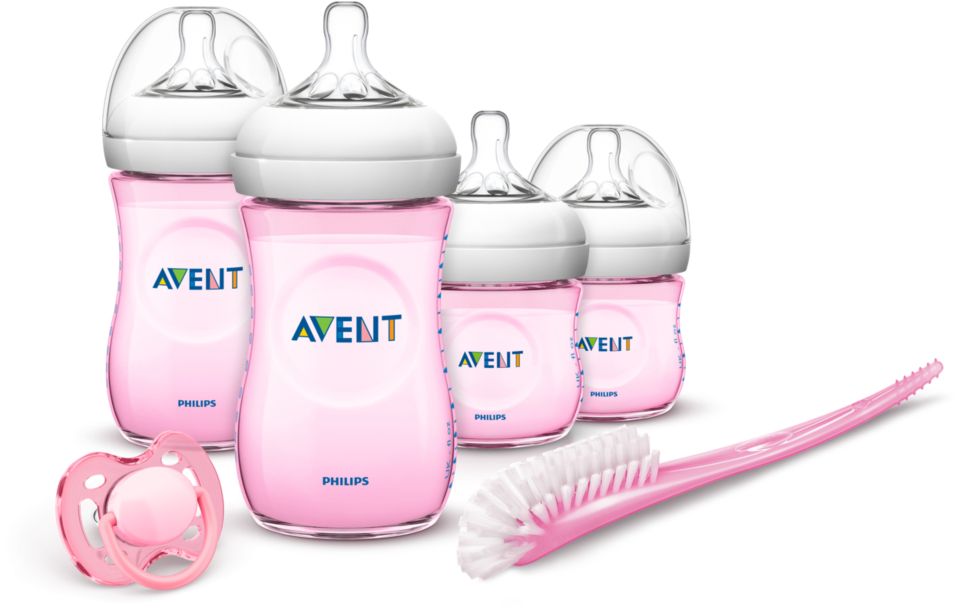 Kit Bebe Recién Nacido Avent 2 Mamaderas + Chupetes + Vaso +