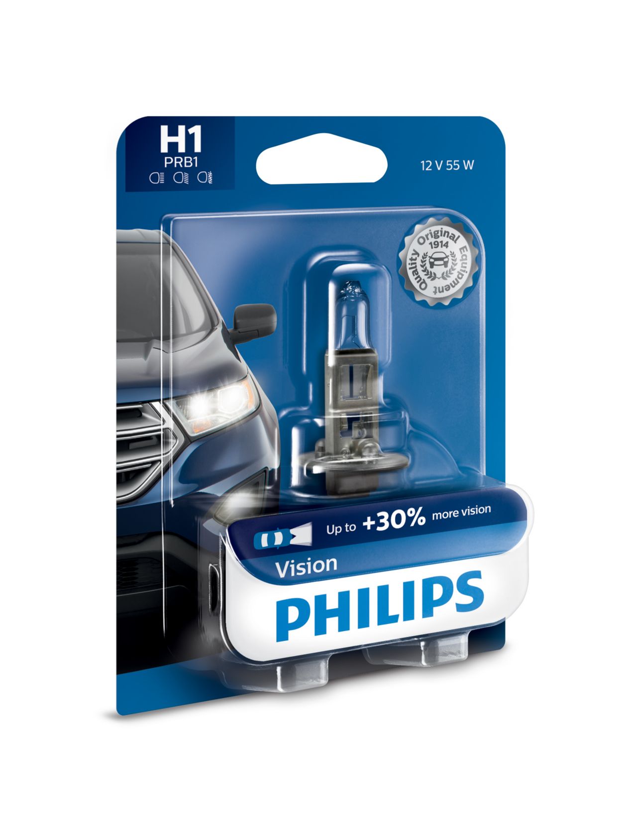 Philips Phare Halogène Philips H1 12V 55W P14.5s 12258PRC1 1PCS