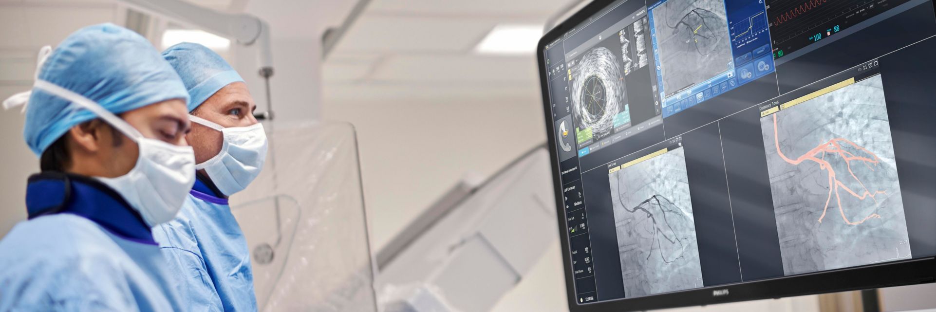 Physician looking at IVUS